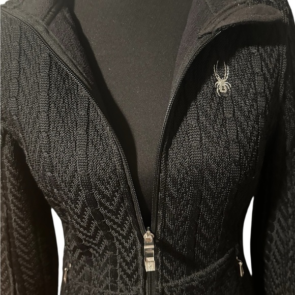 Spyder Black Core Jacket with High Collar and Full Zipper Size Small - Picture 7 of 8